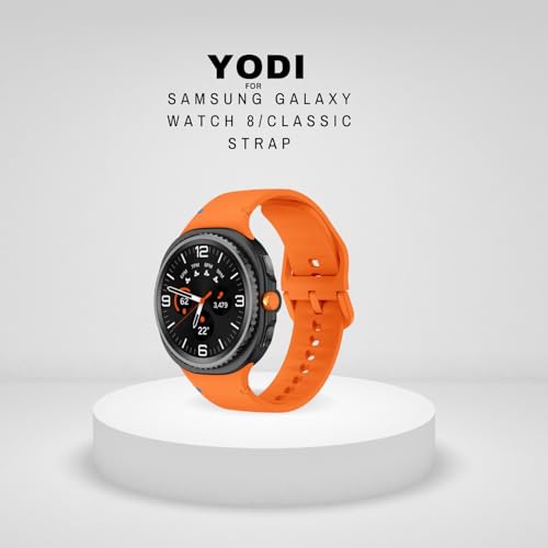 Image of YODI Strap Bands Compatible With Samsung Galaxy Watch 8 40mm 44mm /Watch 8 Classic 46mm Band,silicone strap with stitching Design Wristband for Galaxy Watch 8 /8 Classic Small /Large Size