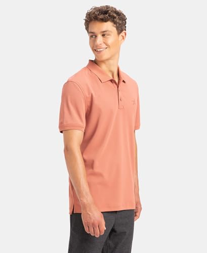 Image of Jockey AM38 Men's Microfiber Fabric Solid Half Sleeve Polo T-Shirt with StayDry & StayFresh Technology