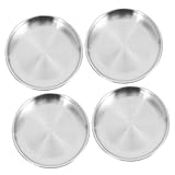Assiettes en acier inoxydable - la couleur donne à l'assiette une atmosphère professionnelle, vous pouvez préparer de délicieux plats et les mettre dans l'assiette pour faire de superbes photos, assiette à steak