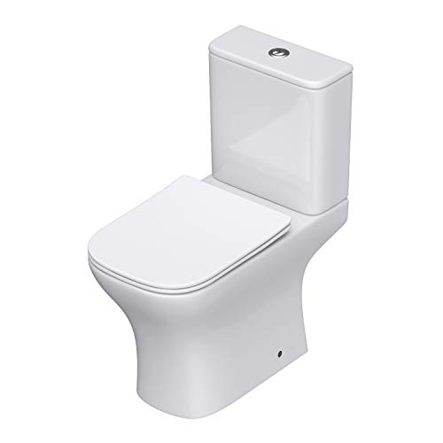 Durovin Bathrooms Close Coupled Rimless Toilet with Soft Close Seat