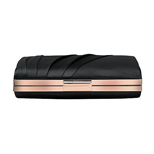 Image of Pleated Satin Clutch Purse For Women Wedding Bridal Clutch Bag Prom Party Clutch