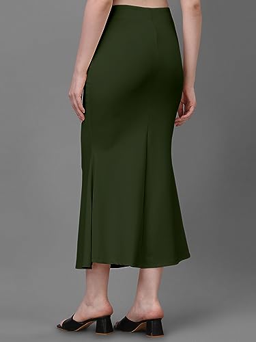 Image of Women's Saree Shapewear Petticoat, Cotton Blend Stretchable Mermaid Skirt, High Waist Tummy Control, Smooth Curve Fit with Adjustable Drawstring