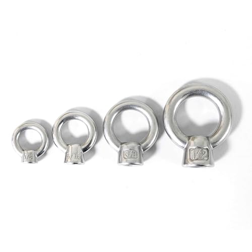 Qlvily LEN-2 4 Packs 316 Stainless Steel Lifting Eye Nut 1/4 Inch Unc Marine Grade thumb #6