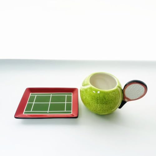 Taza y Platillo de Cerámica con Diseño de Tenis 250 ml miniatura 3