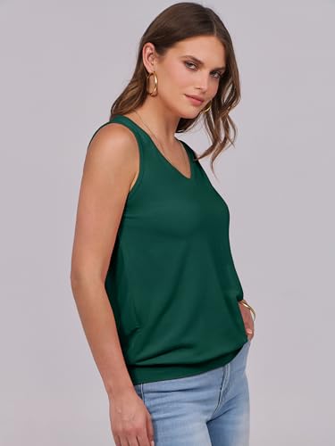 Image of ANRABESS Women Tank Tops Summer V Neck Sleeveless Casual Loose Fit Cute Cami Basic T Shirts Solid Tees 2026 Trendy Outfits