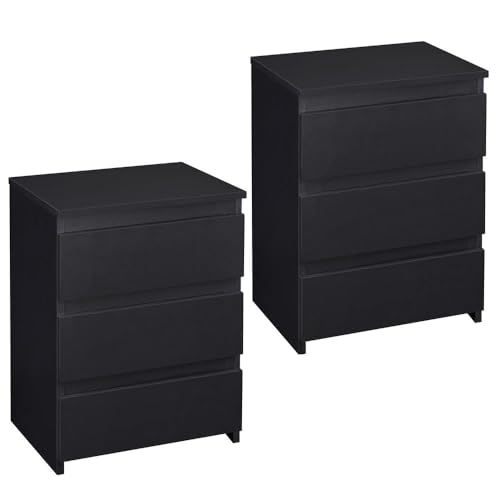 Adatto per spazi ridotti: Questo comodino per camera da letto misura 45,5 × 35,5 × 60,5 cm, con 3 cassetti spaziosi e un ampio piano di lavoro, offrendo efficacemente molto spazio di stoccaggio ed è ideale per l'uso in stanze con spazi limitati