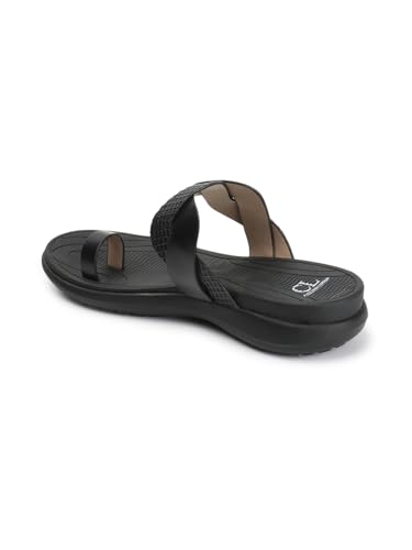 Image of Carlton London Women's Comfort Sandals | Stylish Slip on Flats with Cushioned Soles | Trendy Lightweight Durable & Comfortable Fashion Sandal for Outdoor Use
