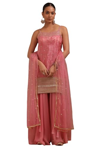 Image of Soch Womens Tissue Embroidered Suit Set With Sequins