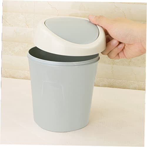 Mini caneca de basura compacta con tapa azul miniatura 2