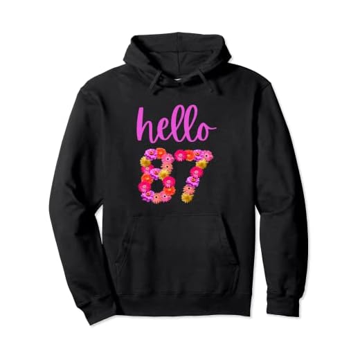 Flor de cumpleaños de 87 años Hola 87 Es mi cumpleaños 87 Sudadera con Capucha