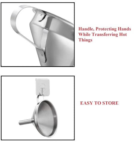 Image of Stainless Steel Funnel with Removable Strainer, 11 cm Wide Mouth Metal Funnel for Bottling Oil, Juice, Powder & Liquid Transfer, Kitchen Filling for Jars, Bottles and Containers