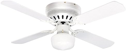 Litex CC42WW4L Celeste Collection 42-Inch Ceiling Fan with Five Reversible White/Whitewash Blades and Single Light kit with White Opal Glass
