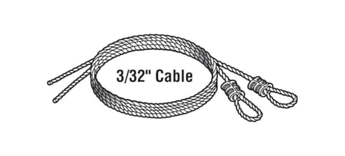 Cables de extensión de 3/32 pulgadas mecánicos para sustitución de tensores de elevación 3