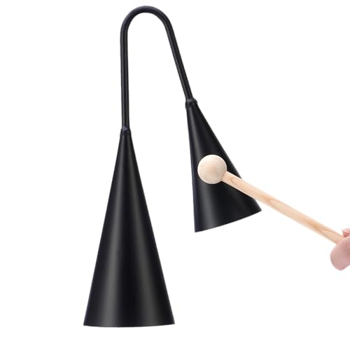 Homelavie Agogo Bell Two-Tone Samba Steel Bells Traditional Latin Percussion Cow Bell Alternative with Wooden...