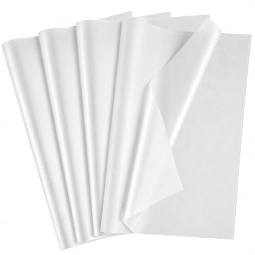 Image of White Tissue Paper - 50 Sheets Wrapping Paper for Gift Bags Boxes | Xmas Gift Wrapping for Christmas Decorations - Gift Wrapping Tissue Paper Bulk for DIY Crafts Wedding Birthday Party Supplies
