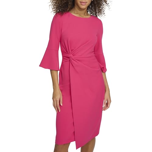 Image of Kensie Women's Belle Sleeve Scuba Crepe Midi Dress