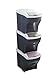 Bama Poker Tris - Pattumiere per la Raccolta differenziata, Modulare, 20 L, Colori assortiti, 28 x 40 x 31 cm, Set di 3 contenitori