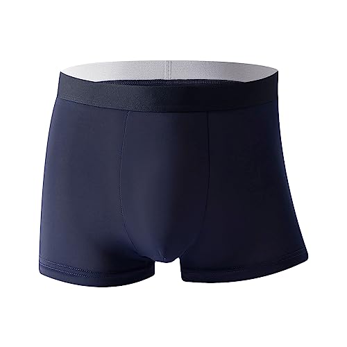 Men's Underwear Boxer Brief Cotton Sexy Stretch Seamless Soft Bulge Fashion Comfortable Casual Loose Light Stretchy Elastic Ultra Thin Quick Dry Elastic Dark Blue