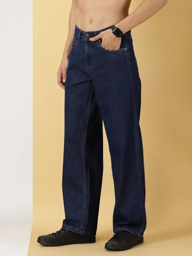 Image of Thomas Scott Men's Relaxed Fit Mid Rise Comfort Clean Look Light Fade Cotton Baggy Jeans