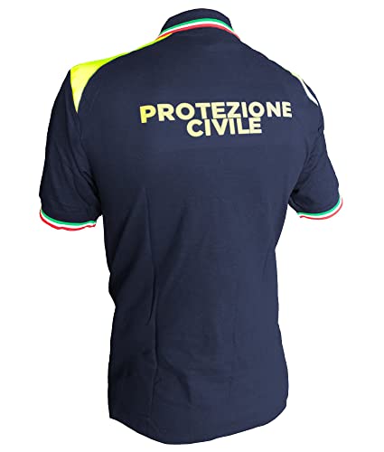 Polo in cotone Safemax con scritta Protezione Civile, 100% cotone - peso 190 gr/mq - maniche corte