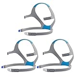 3Pcs Airfit F20 CPAP Headgear for Men & Women -Adjustable Anti Leak Head Strap, CPAP Mask Headgear Straps with Clips, Comfort Fit for Side/Back Sleepers, Lightweight & Machine Washable (Without Mask)