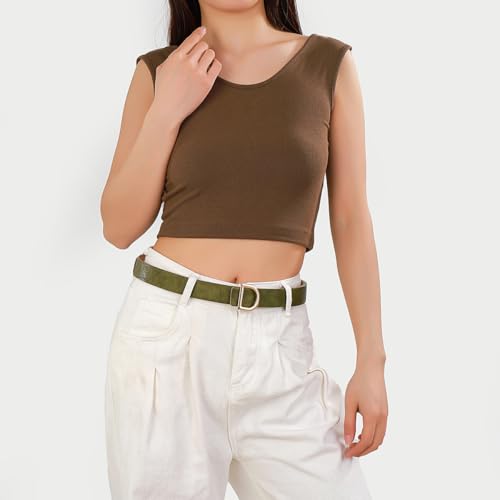 Black Leather Belts for Women Gold Fashion Buckle Belt Green Belt for Jeans Pants Dresses2