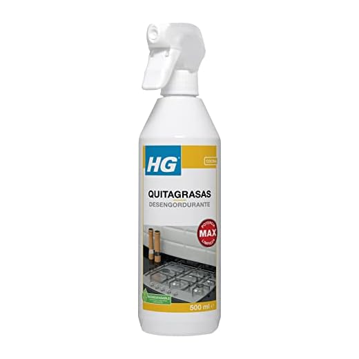 HG Quitagrasas, Quitamanchas para Cocina, Limpiador Multiusos para Cualquier Superficie de la Cocina - Elimina Grasa y Aceite Fácilmente - 500ml en Spray (128050130)