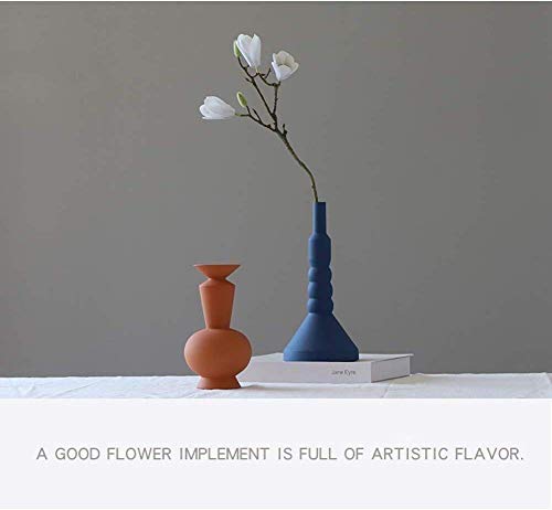 Vase en céramique bleu haute qualité forme main pour décoration hôtel