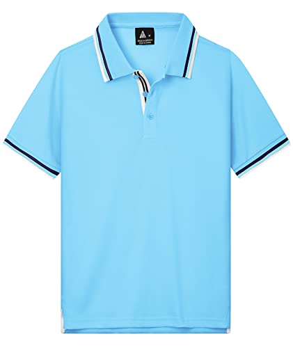 Geek Lighting Boys' Short Sleeve Polo Shirts School Uniforms T-Shirt Polo Shirts For Boys In Sky Blue #TOP2