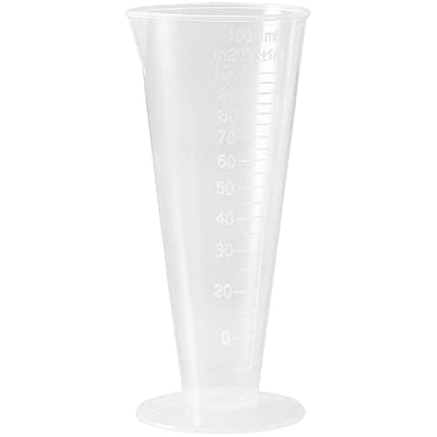 PANYTOW 100ml Graduated Beaker Clear Plastic Measuring Cup for Baking Lab Kitchen Measure Tool Cover
