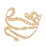 Ciieeo Übertriebene Schlangenform Armspange Damen Armschmuck aus Metall in Gold Punk Stil Manschettenarmband für Modische Outfits und Geschenk