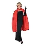45 Inch Red Satin Cape Costume for Adults, White, Up to size 12