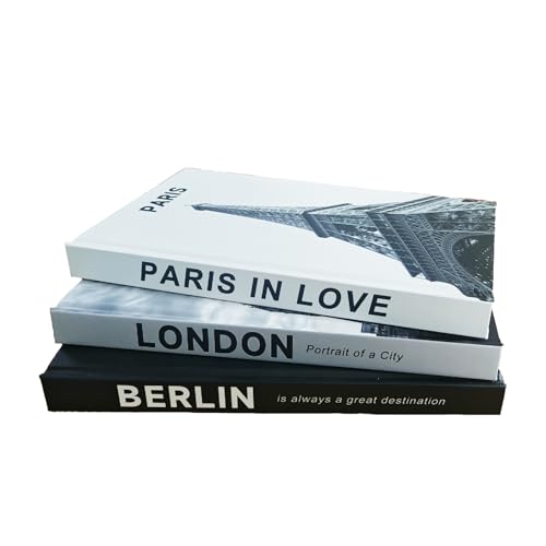 LYCRAFTS 3 Pack Decorative Books for Home Decor,Fashionable Decor Books With Fillable Blank Pages,Faux Books for Coffee Table Office,Decorative Books for Bookshelf Living Room