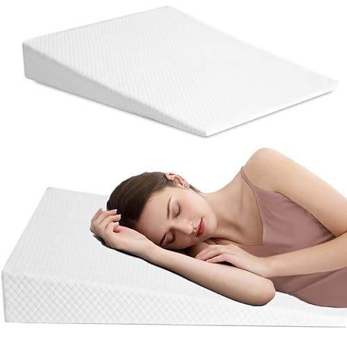 XINSURUJIAN Bed Wedge Pillow Triangle Belt Foam for, Knee, Small Leg, Reading, Maternity (White)