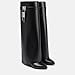 Arqa Fold Over Black Knee High Boots for Women Covered Wedge Heel Shark Boots Pull-on Black Boots Fashion Party Almond Toe Booties Size 7