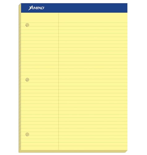 Ampad 20245 Double Sheets Pad, Law Rule, 8 1/2 x 11 3/4, Canary, 100 Sheets (20-245)