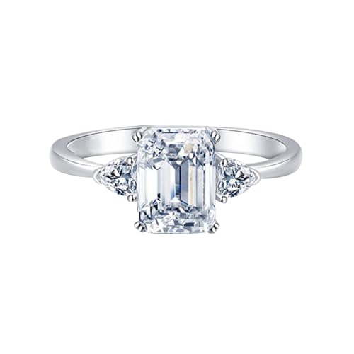 Bague femme argent alliance zircone cubique rectangle en argent sterling 925