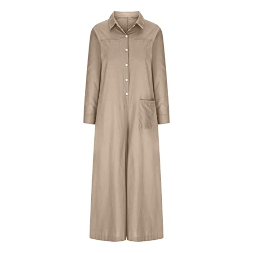 Pants for Women Fall Summer Linen Loose Fit Thin Flare Wide Leg Overalls Pants One Piece Women 20253