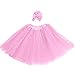 Produktbild Frashing Damen Mädchen Kinder Kurz Tutu Rock Sterne Drucken Mädchenrock Mit Haarband Spitze Tüll Hochzeit Kleid Ballettrock 8 Farben 3-8T