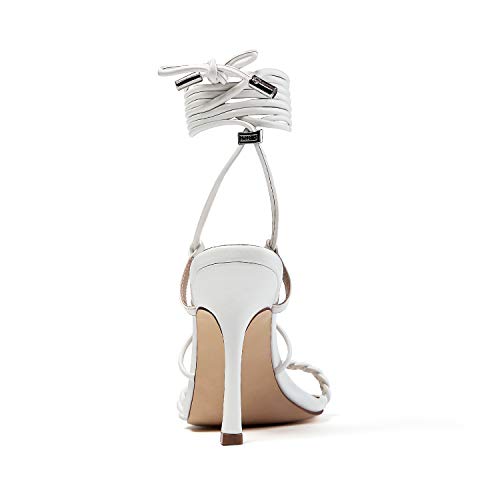Vivianly Women'S Lace Up Stiletto Heel Open Toe Weave Sandals Strappy Straps Heels thumb #3