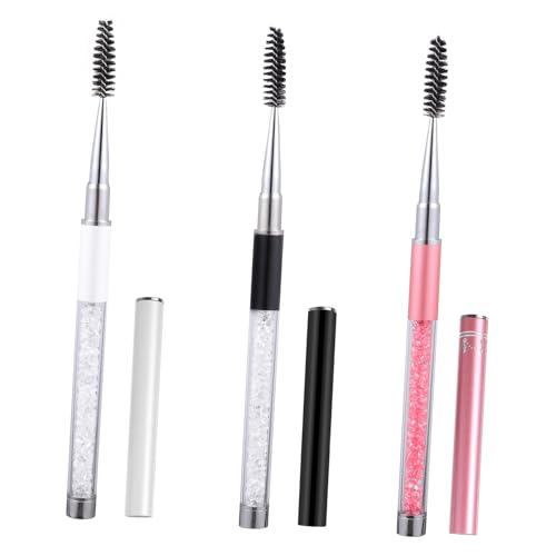 BESTYASH Elegant Eyebrow Lash Brush Kit Mini Travel Mascara Wands with Screw-on Cover for Daily Travel