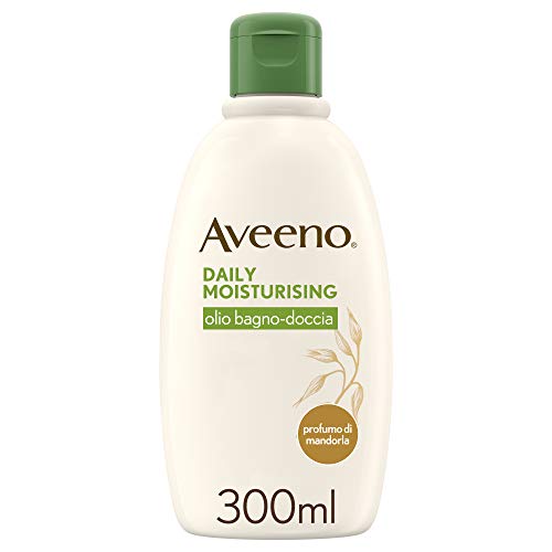 Aveeno, Detergente Olio Bagno e Doccia, Daily Moisturizing, con Avena Colloidale Prebiotica, Idratante, Emolliente, per Pelli Secche e Sensibili, Profumo di Mandorle, 300ml
