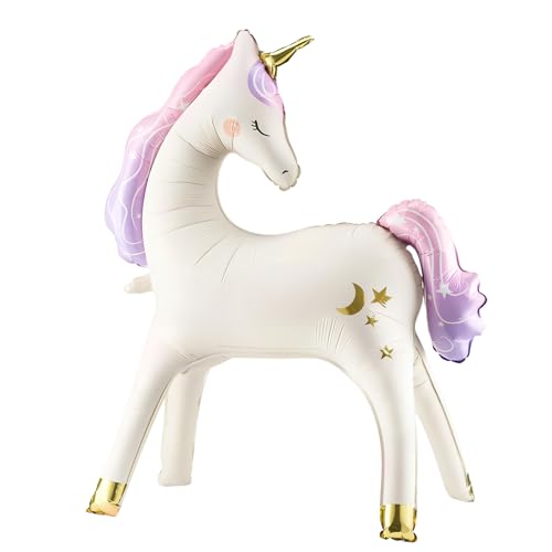 Einhorn Luftballons XXL Folienballon Einhorn Aufblasbar einhorn Deko Kindergeburtstag einhorn Ballon Stehend EinhorN Party für Mädchen Junge