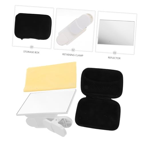 ULDIGI 1 Set Phone Necessity Phones Cell Phone Multi-use Phone Clip Phone Supply Reusable Reflection Mirror Daily Use Mirror Reflector Clip Reflective Small Mirror White Cloth Travel