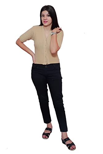 Image of Women's Hosiery Woolen Solid Half Sleeve Sweater Blouse
