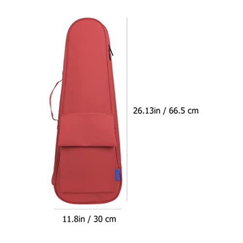Image of Ukulele Durable Case Bag Cover 24 Inch Red Color Compatible for 24 to 26 Inch Guitar