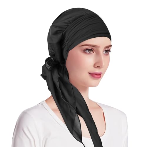 HAGOT Turbante de Quimioterapia para Mujer, Elegante Verano Sombrero de Chemo, Pañuelo para la Cabeza de Gasa Para Pérdida de Cabello,Cáncer,Quimioterapia