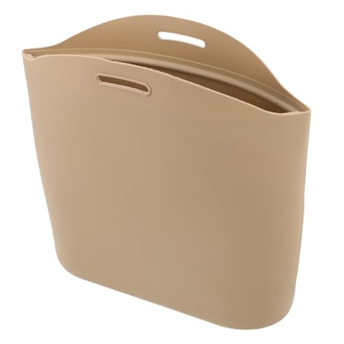Poubelle de voiture en silicone beige lavable UKCOCO compacte et étanche