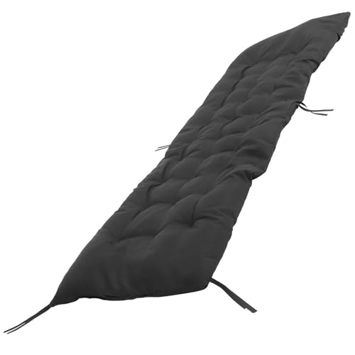 Abaodam Cojín de Algodón Perlado para Tumbona Lounge Chair Negro, Suave y Cómodo, Fácil de Mantener, Diseño Simple y Elegante para Exteriores y Jardín