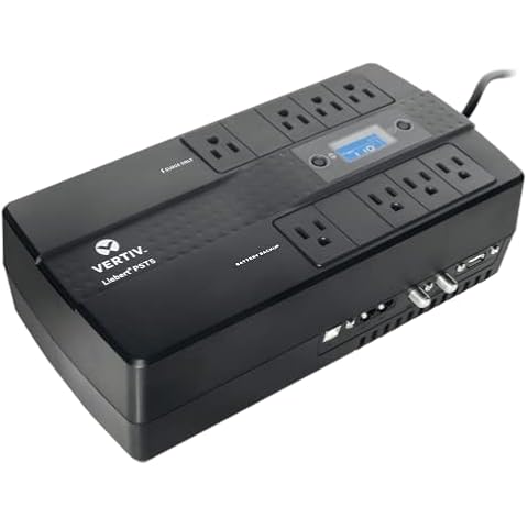 Vertiv Liebert PST5 UPS - 850VA/500W 120V Standby Power, 8 Outlets, Battery Backup with Surge Protection, LCD Screen, Energy Star Certified, 3 Year Warranty, Free Shutdown Software (PST5-850MT120) Cover